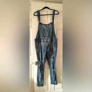 Ripped Jean Overalls